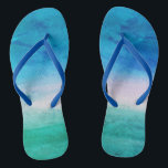 Weathered Beachy Blue Green Ocean Jandals<br><div class="desc">This design features a weathered ocean blue and green background. Click the customise button for options for adding text! Variations of this design, additional colours, as well as coordinating products are available in our shop, zazzle.com/store/doodlelulu. Contact us if you need this design applied to a specific product to create your...</div>
