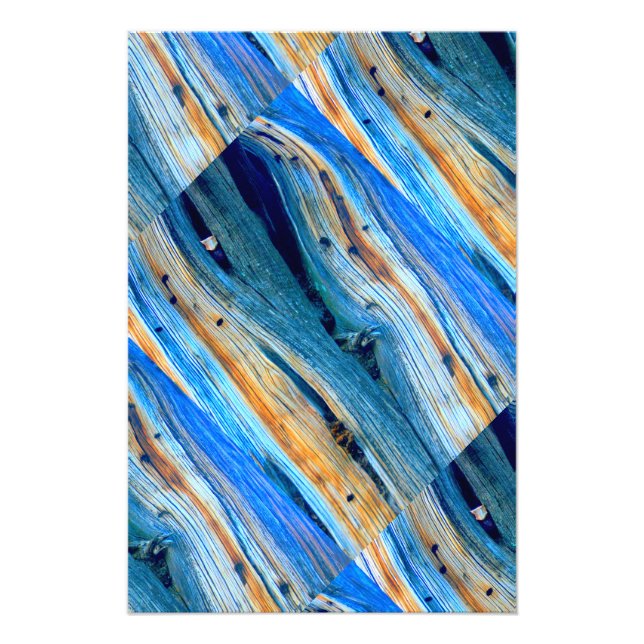 weathered blue  barn board photo print (Front)