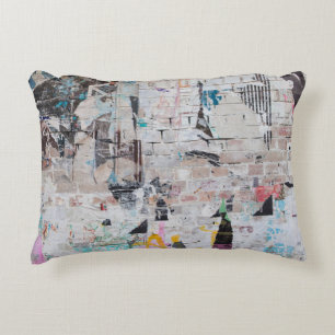 Weathered Brick: Urban Poster Wall. Decorative Cushion
