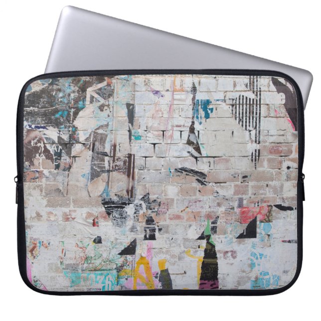 Weathered Brick: Urban Poster Wall. Laptop Sleeve (Front)