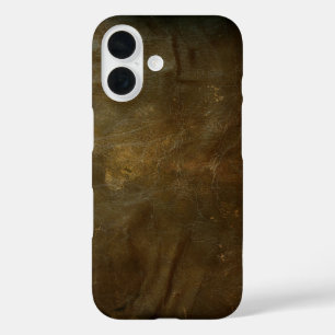 Weathered Brown Leather iPhone 16 Case