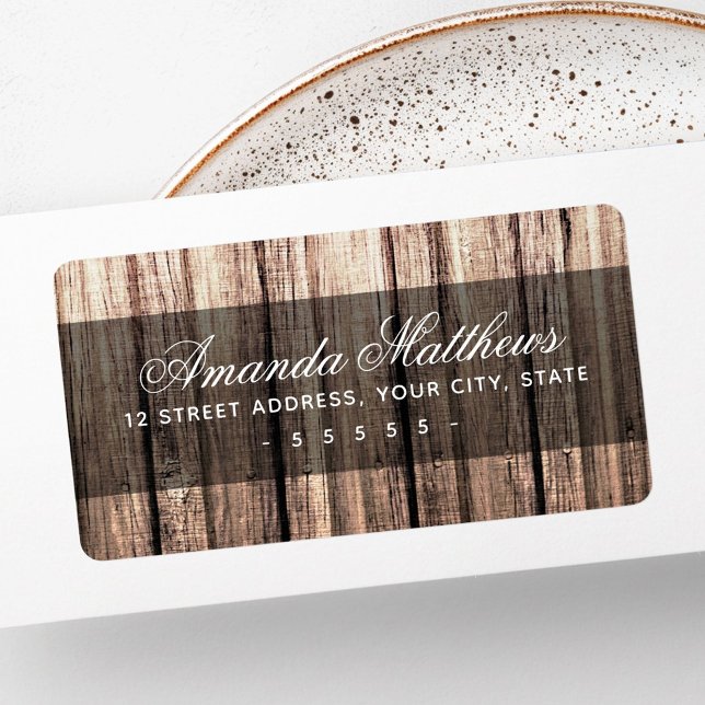 Weathered brown wood grain return address label (Weathered brown wood grain return address label)