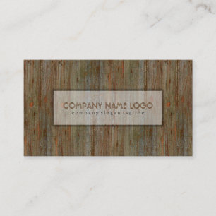 Weathered Brown Wood Planks Pattern Business Card