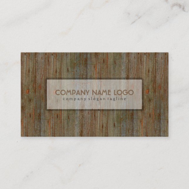 Weathered Brown Wood Planks Pattern Business Card (Front)