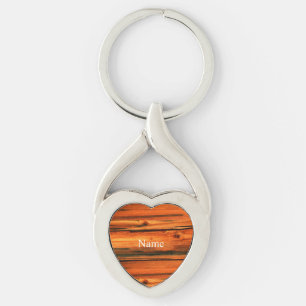 Weathered brown wood Thunder_Cove Key Ring