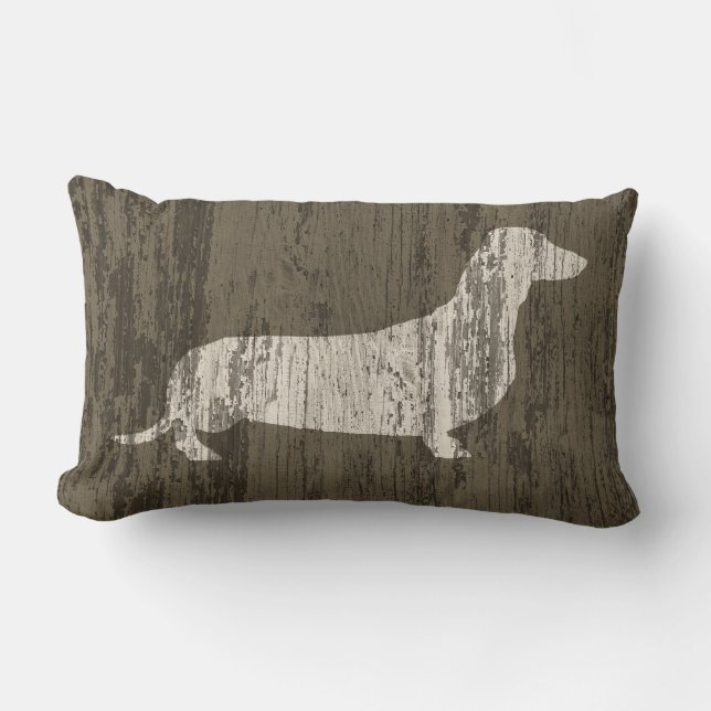 Weathered Dachshund Lumbar Cushion (Front)