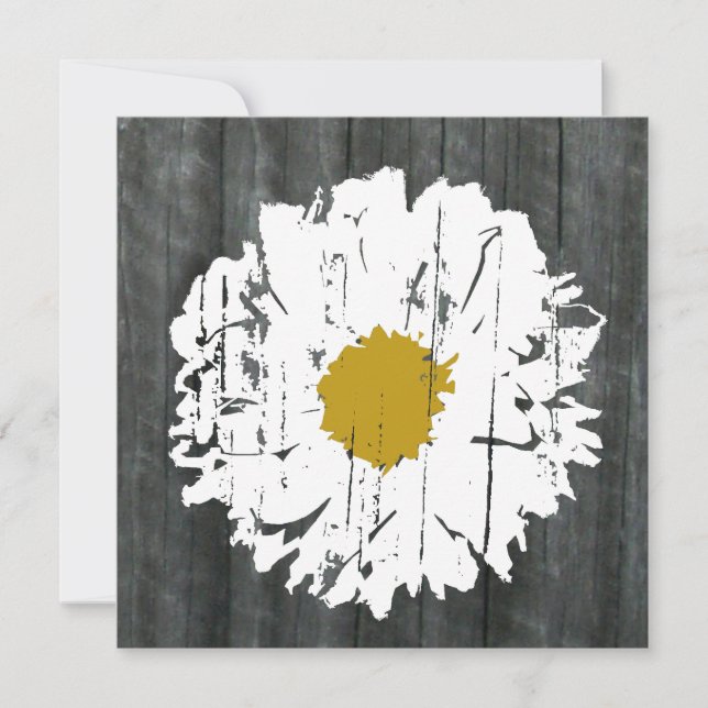 Weathered  Daisy Barnwood- Together With Parents Invitation (Front)