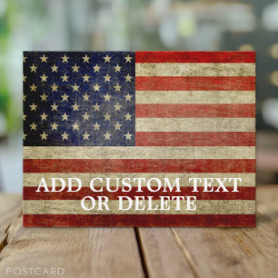 Weathered, distressed American Flag Postcard