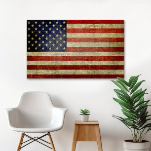 Weathered, distressed American Flag Poster