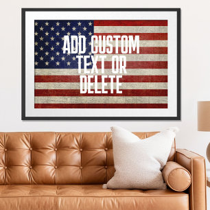 Weathered, distressed American Flag Poster