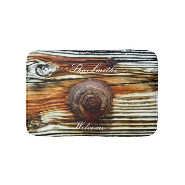 weathered dock board Thunder_Cove Bath Mat (Front)