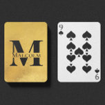 Weathered Gold Personalized Monogram Custom Name Playing Cards<br><div class="desc">Personalized Monogram and Name Gifts featuring gold personalized monogram in classic serif font style with box of name in the middle of monogram in black on weathered / blemished faux gold foil background. Perfect as father's day gifts for dad, gifts for grandfather, husband, groom, best man, groomsmen and more. Please...</div>