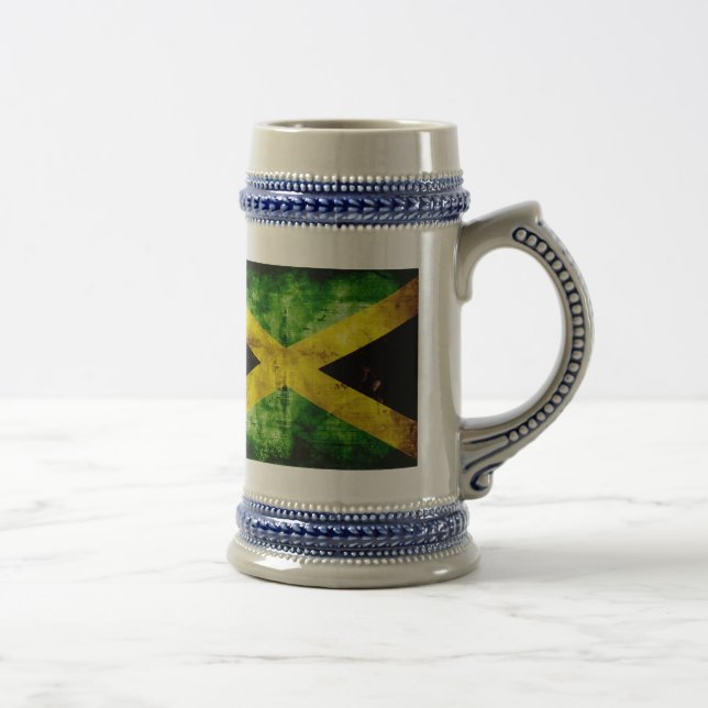Weathered Jamaica Flag Beer Stein (Right)