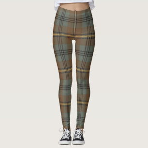 Weathered Johnstone Tartan Plaid Pattern Leggings
