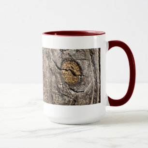 Weathered Knot Wood Mug