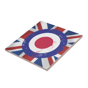 Weathered Mod Target on silk effect Union Jack Tile