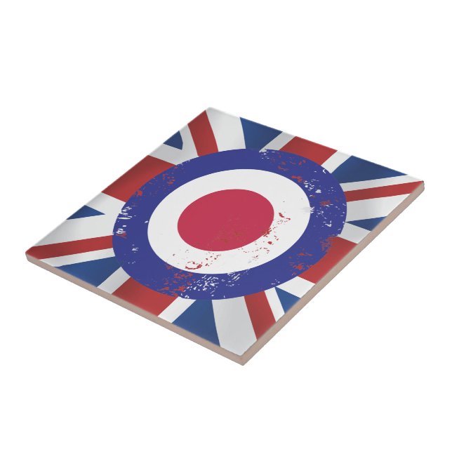 Weathered Mod Target on silk effect Union Jack Tile (Side)