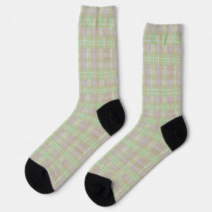 Weathered Neutral Sage Plaid Socks
