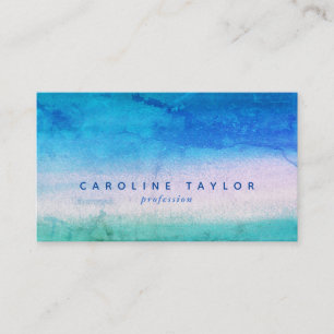 Weathered Ombre Ocean Blue & Green Professional Business Card