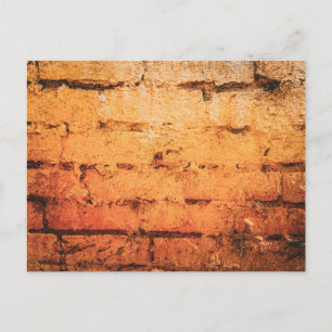 Weathered Orange Brick Wall Postcard
