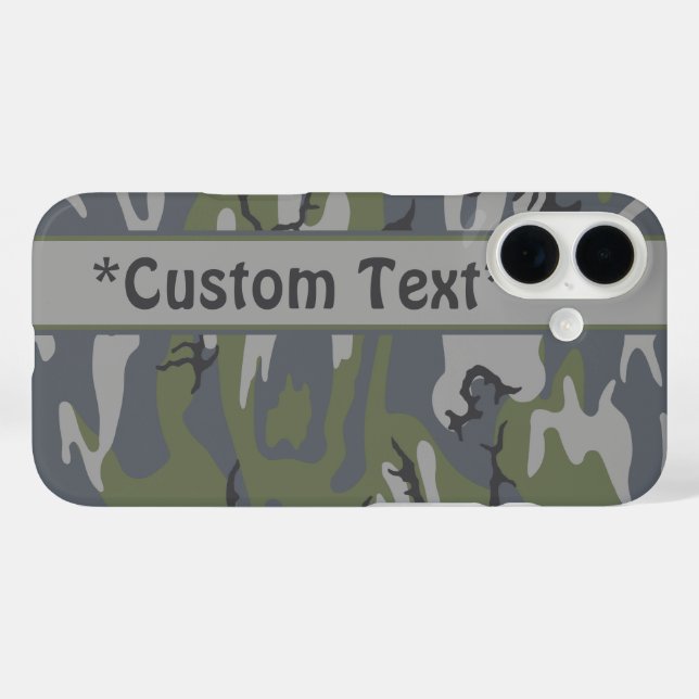 Weathered Outcrop Camo w/ Custom Text Case-Mate iPhone Case (Back (Horizontal))