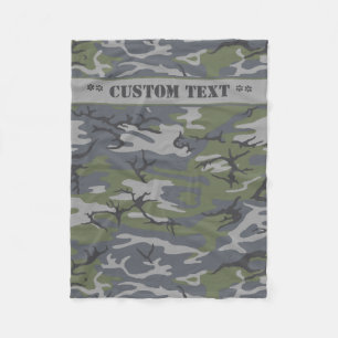Weathered Outcrop Grey Camo w/ Custom Text Fleece Blanket