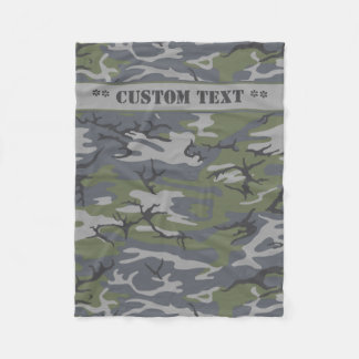 Weathered Outcrop Grey Camo w/ Custom Text Fleece Blanket