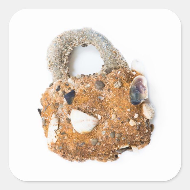 Weathered padlock square sticker (Front)
