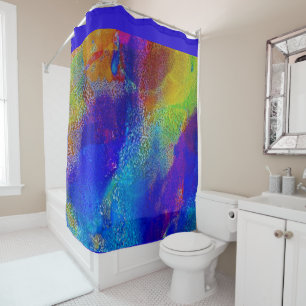 Weathered paint shower curtain