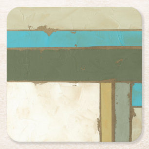 Weathered Panel Painting by Jennifer Goldberger Square Paper Coaster