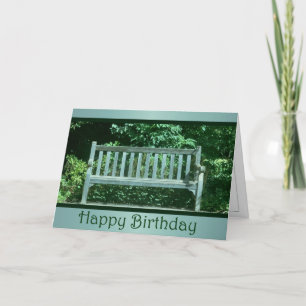 Weathered Park Bench Birthday Card