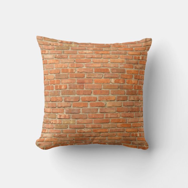 Weathered Red Brick Throw Pillow (Front)