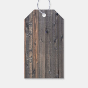 Weathered Redwood Fence Closeup Photo Image Print Gift Tags