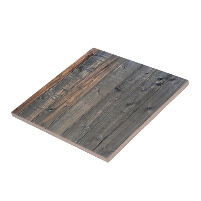 Weathered Redwood Fence Photo Image Print  Tile (Side)