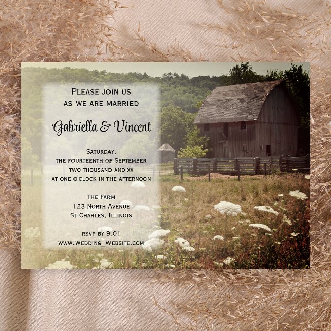 Weathered Rustic Barn Country Wedding Invitation (Creator Uploaded)