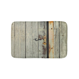 Weathered Rusty Door Handle Bath Mat