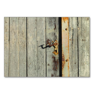 Weathered Rusty Door Handle Table Number