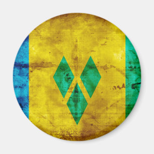 Weathered Saint Vincent Flag Magnet
