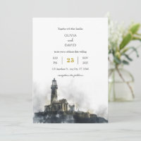 Weathered Seaside Lighthouse Island Beach Wedding