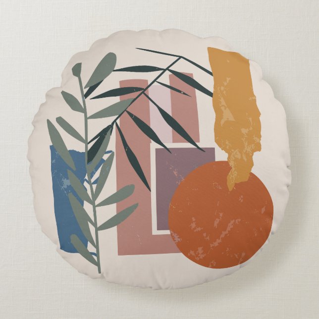 Weathered Shapes And Stalks Round Cushion (Front)