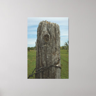 Weathered Sod Home Fence Post - Wild Places Photog Canvas Print