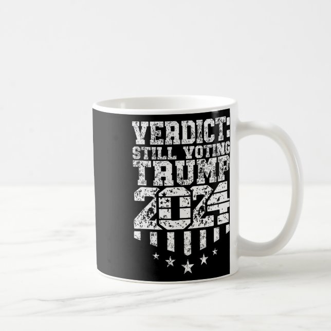 Weathered Text Trump Still Voting Convicted Felon  Coffee Mug (Right)