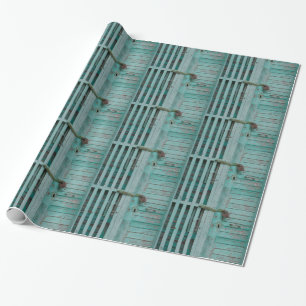 Weathered Turqouise Door Wrapping Paper