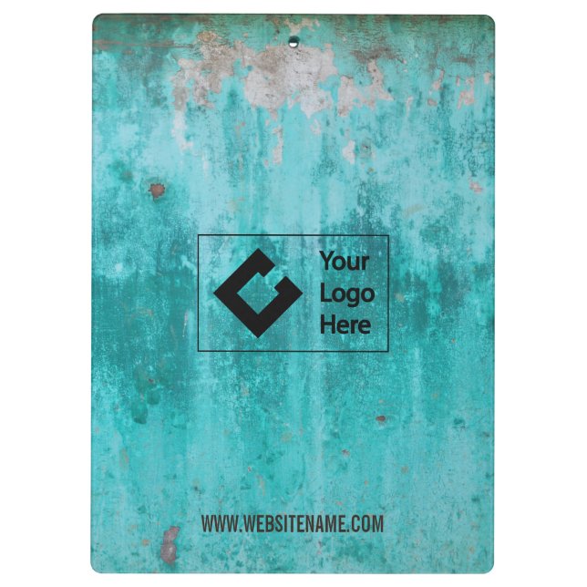 Weathered turquoise concrete wall texture clipboard (Back)