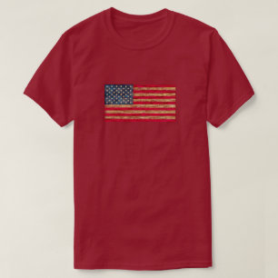Weathered US United States American Flag T-shirt