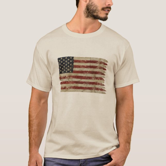 Weathered USA Flag T-Shirt (Front)