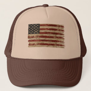 Weathered USA Flag Trucker Hat