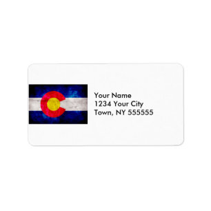 Weathered Vintage Colorado State Flag Label
