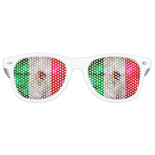 Weathered Vintage Mexico Flag Retro Sunglasses