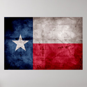 Weathered Vintage Texas State Flag Poster